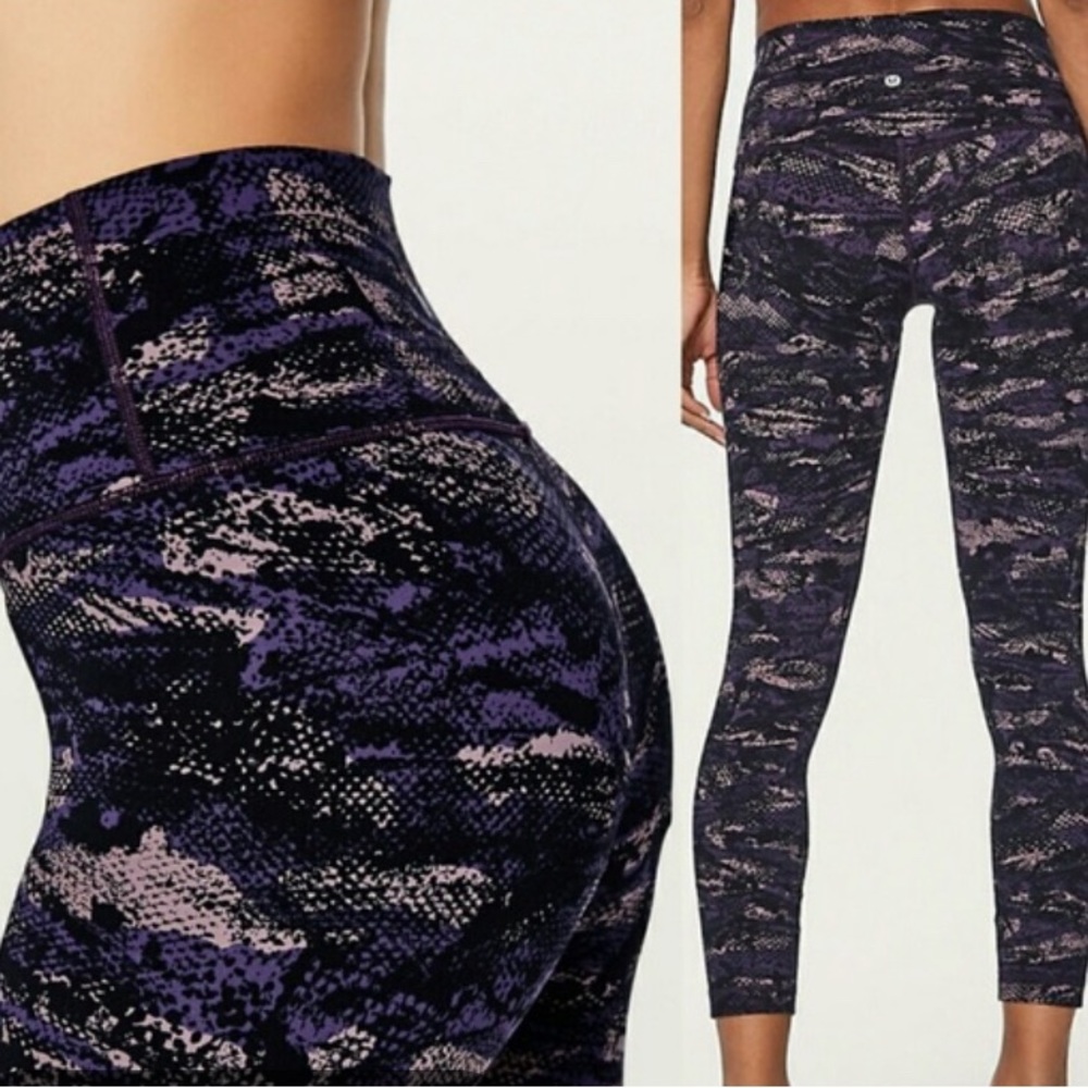 lululemon leggings - purple camo/snakeskin